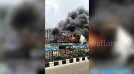 Massive blaze engulfs park in southern India; firefighters contain the flames