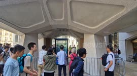 Tourists descend on Banksy police box after it was moved to Guildhall