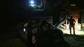 USA: Mission Hills Car Flies off 118 Freeway Into Backyard