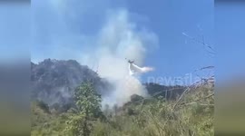 Italy: Wildfire Ravages Venafro Mountains, Aerial Battle Against Flames Intensifies