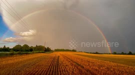 USA: Stunning Rainbow Captured in Caledonia, New York: Videos Showcase Natural Wonder
