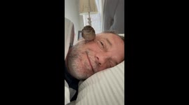 Tiny House Sparrow chirps a cheerful greeting to her human daddy