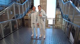 USA: Olympians Matt Anderson and Taylor Averill visit the Empire State Building