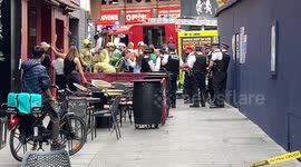 Fire engines, ambulances and police seal off part of Leicester Square following an incident