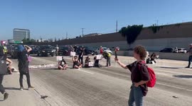 Protesters block Los Angeles highway calling for ceasefire in Gaza