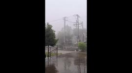 Electric car escapes on its own during rainstorm in China