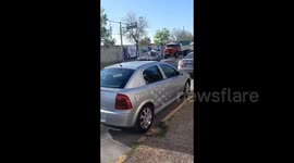 Argentina: A completely crashed car is still running and driving through the streets of Cordoba