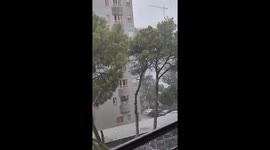 Heavy hail hits Calp, Alicante, Spain after six months without rain