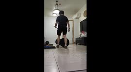 Fitness fanatic lifts more than he can handle as barbell drops on neck