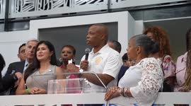 USA: Mayor Eric Adams speaks at a rally in support of Kamala Harris for President