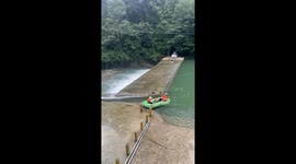 Whitewater rafting goes wrong as tourists are thrown in river