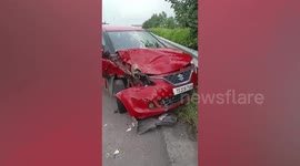 Four killed and eight injured in car pileup in India