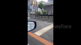 Typhoon Ampil: Flooded Streets In Funabashi, Chiba