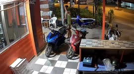 Police arrest tourist seen on CCTV 'stealing motorcycle' from outside guesthouse