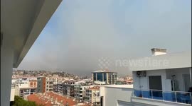 Intense smoke hangs over Turkey’s Izmir city as wildfires approach and efforts continue to end the catastrophe