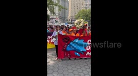 USA: Migrants Lead 'Summer of Heat' Climate March from NYC City Hall to Citi Headquarters