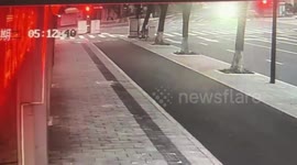 Porsche runs over biker then smashes into tree and bursts into flames, killing driver