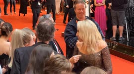 Angela Bishop on the red carpet at the Logie Awards 2024, Sydney, Australia