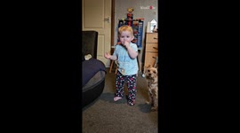 Adorable laughter: Tiny whistle sparks endless giggles in a little boy