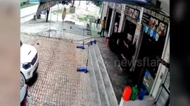 Car rams into storefront after accidentally hitting accelerator