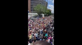 Venezuelan opposition leader Corina Machado during the ‘great global protest’