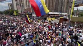 Venezuelan opposition leader Corina Machado during the ‘great global protest’
