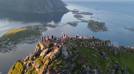 Reinebringen drone view - Lofoten - July 2024 - Norway