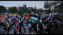 Thousands march outside Democratic National Convention to voice anger against war in Gaza