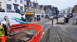 Major tourist destination at peak time partially closed down by badly timed emergency road repair. Newquay Cornwall UK