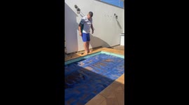 Man Fails to Clear Pool and Accepts His Fate