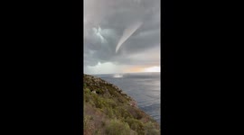 Huge waterspout forms off Italy coast