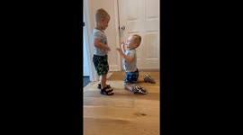 Mum films touching moment between 3-year-old and his identical twin with cerebral palsy