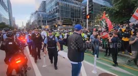 US: Pro-Palestine Protesters Clash With Police Outside Chicago Israeli Consulate Amid DNC 2