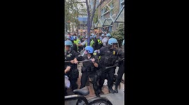 Pro-Palestine activists clash with police near Chicago's Israeli consulate on second day of DNC