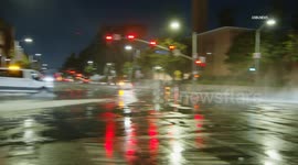 USA: University Park Multiple Fire Hydrants Opened at Street Takeover