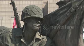 South Korea: South Korean civil groups rally against joint military exercise with US