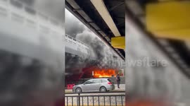 Chile: Fire Erupts Near Escuela Militar Station