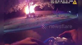 United States: Heroic Officers and Witness Rescue Driver from Fiery Crash in Highland