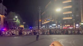 Street performer's fire show goes horribly wrong as head engulfed in flames