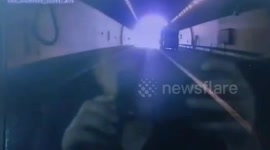 Fiery crash in Chinese tunnel is captured on camera
