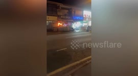 Shocking footage shows explosion at shop which left two people injured