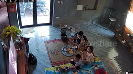Cement Ceiling Falls On Meal