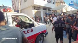 Palestine: The Palestine Red Crescent Society teams provided first aid and transported 14 injuries in the center of Deir Al-Balah