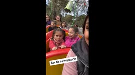Little girls experience joy and terror on their first roller coaster ride
