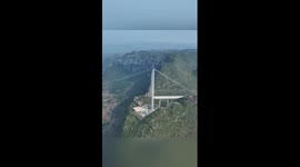 World's highest bridge under construction in SW China