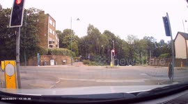 DASHCAM - TWO Cyclists Jump Red Light - Second Abuses when Beeped