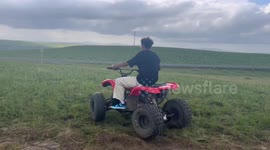 ATV fail causes crash when wheel comes off