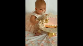 New York parent shares video of child eating half birthday cake