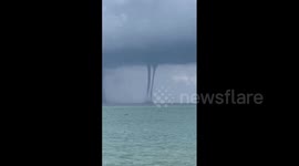 Rare double waterspout spotted off Florida's Palm Beach