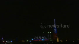 Europe's tallest building lit up in Russian colours to celebrate country's flag day